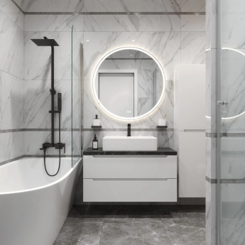 Тумба Bianco Lucido 100 см BELBAGNO ETNA ETNA100BL-KEPMNO-1338-SET